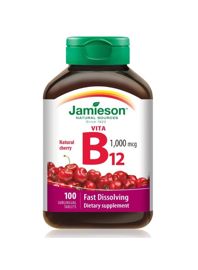 جاميسون، فيتامين ب12 1000 ميكروجرام أقراص تحت اللسان - 100 قرص - Image 1