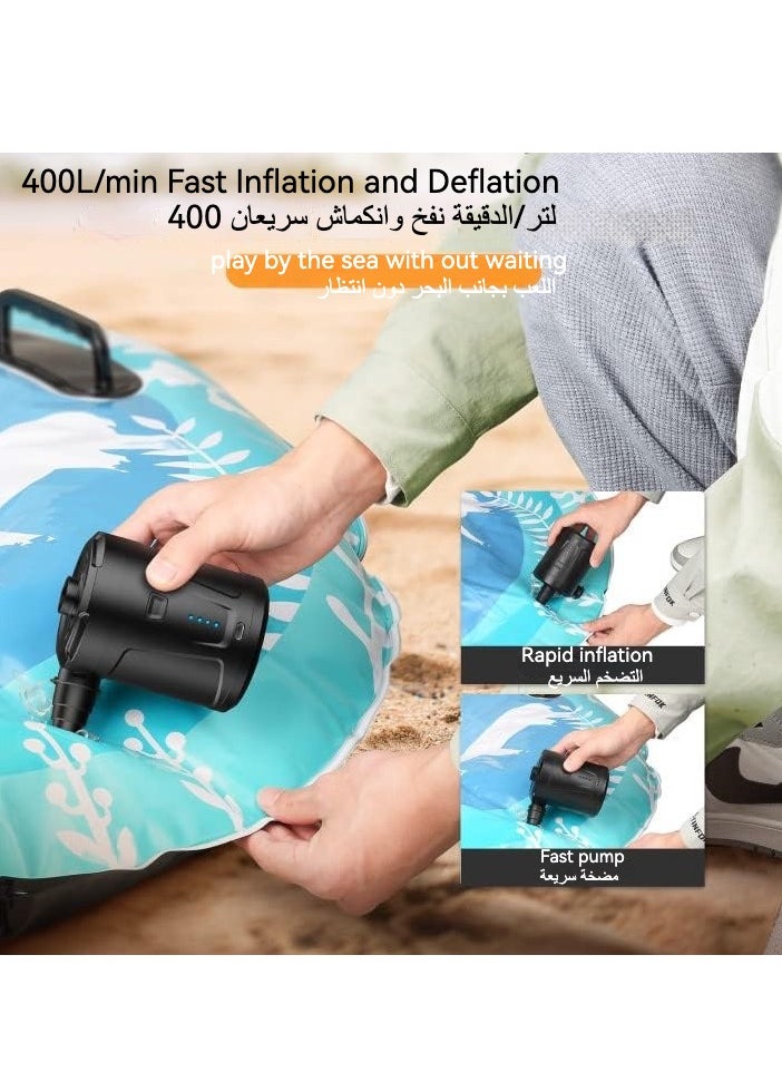 Generic - Huake USB Outdoor Multifunction Inflatable Deflate Pump, 5200mAh Portable Air Mattress Pump, Quick-Fill Electric Air Pump for Outdoor Camping, Inflatable,Boats,Raft,Pool,Floats,Swimming Ring, Air Bed - Image 1