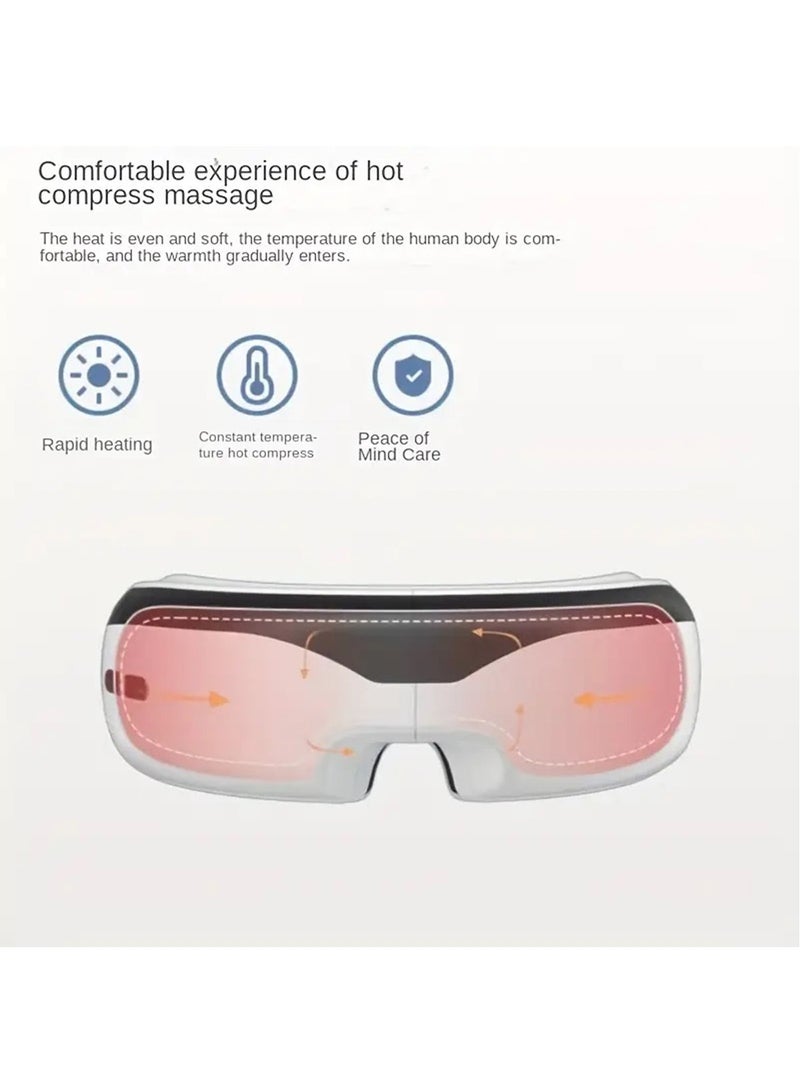 Hihonor A Smart Rechargeable Eye Heating Pad, a Foldable And Portable Device for Eye Heat Therapy, Featuring a Vibration Massage Function, Equipped with a 1200Mah Battery. Making It a Perfect Gift, White  - Image 2