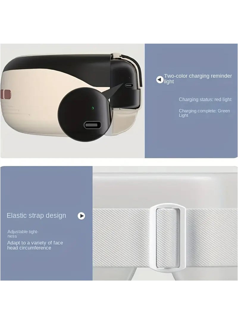 Hihonor A Smart Rechargeable Eye Heating Pad, a Foldable And Portable Device for Eye Heat Therapy, Featuring a Vibration Massage Function, Equipped with a 1200Mah Battery. Making It a Perfect Gift, White  - Image 3