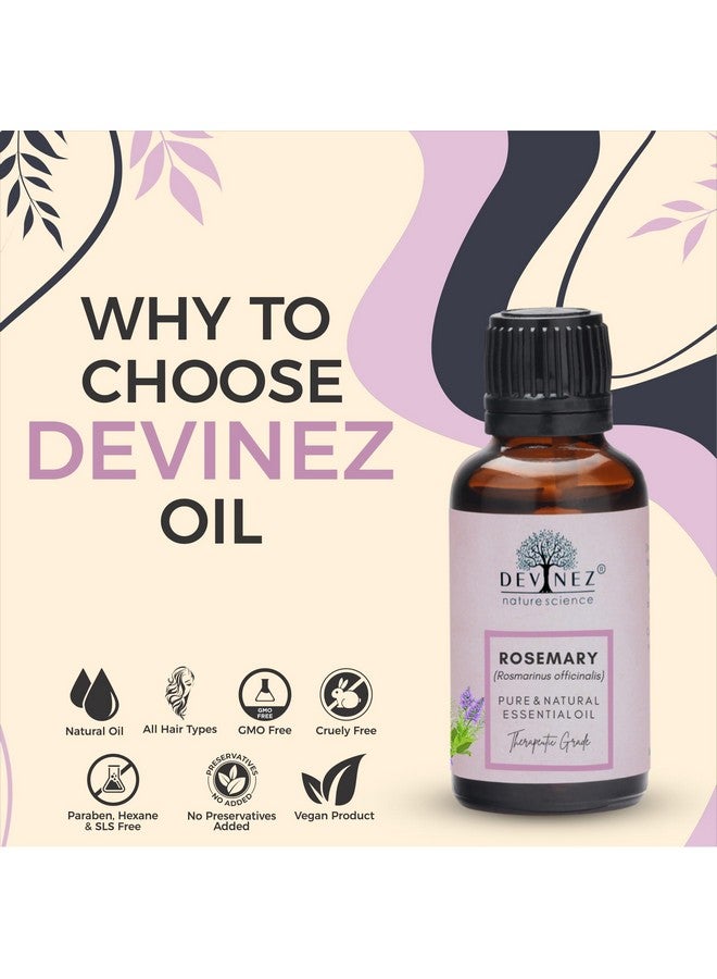 Devinez Rosemary Essential Oil 50Ml In Glass Bottle 100% Pure Natural Undiluted & Therapeutic Grade Natural Relaxant Skin Care Aromatherapy Hair Conditioner - Image 2