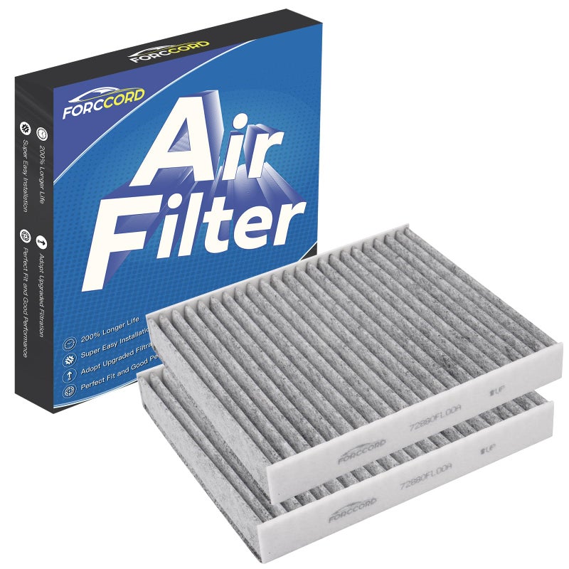 Forccord 2 Pack HEPA Cabin Air Filter Fits for 2022-2026 Tundra, 2018-2026 Lexus LS500h, 2023-2026 Sequoia, 2024-2026 Tacoma Activated Carbon Cabin Filter Replacement 87139-50110 Car Accessories - Image 1