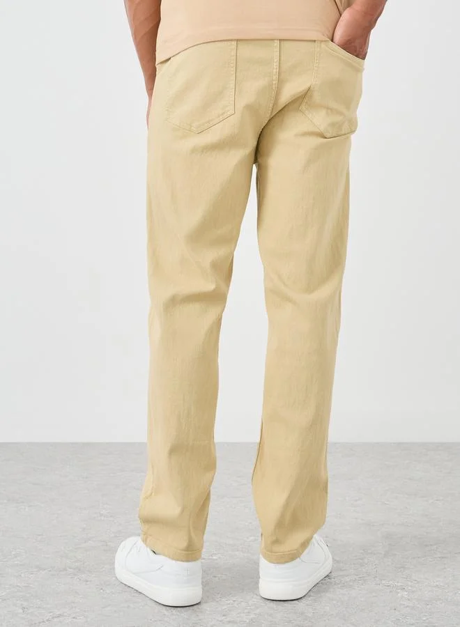Styli Mid Rise Jogger Fit Jeans with Drawstring