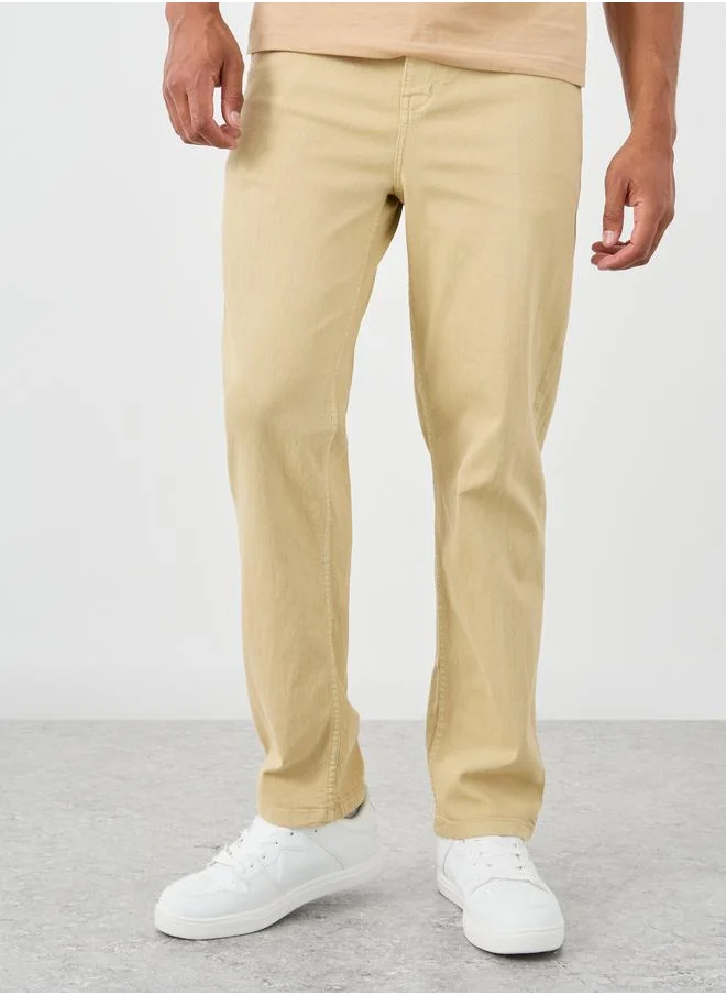 ستايلي Styli Mid Rise Jogger Fit Jeans with Drawstring