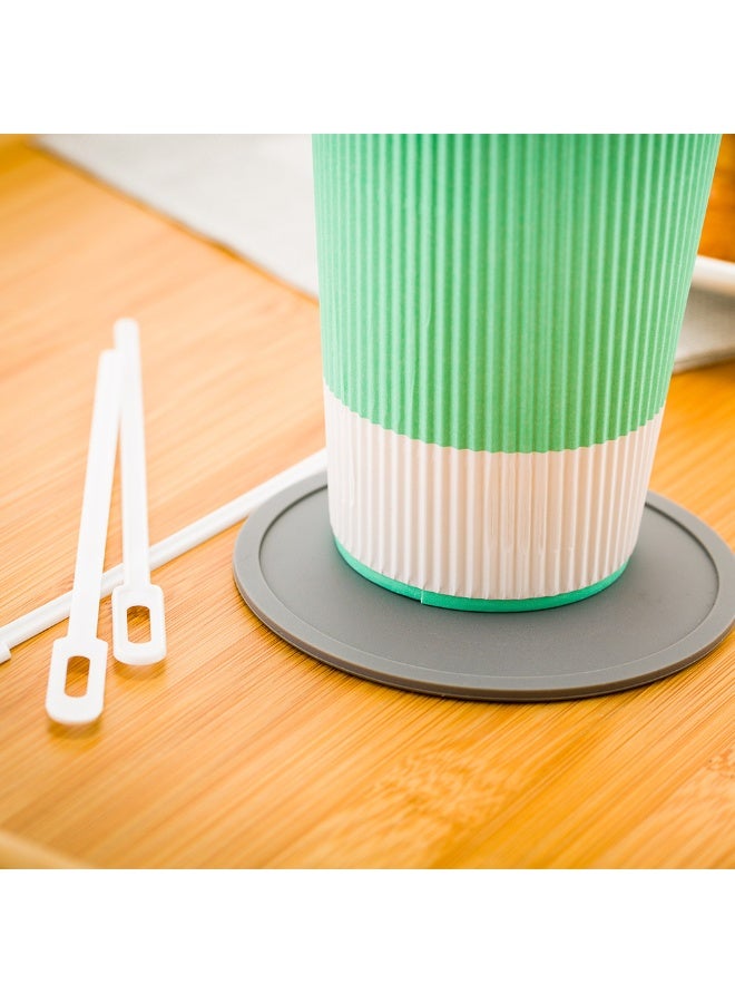 Restaurantware Drink Coasters, 6 Nonslip Rubber Coasters - Durable, To Protect Wooden Tables, Desks, And Bars, Gray Silicone Table Top Coasters, No More Water Rings, Dishwasher-Safe  - Image 3