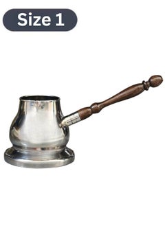 Happy Home Stainless Steel Coffee Pot with Wooden Handle Size 1  - Image 1