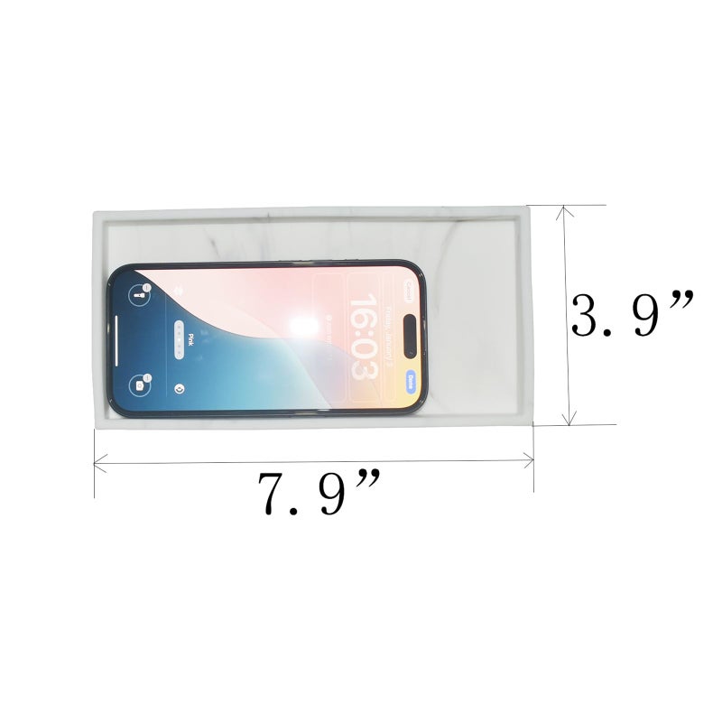 DNC Silicone Bathroom Vanity Tray for Counter, 7.9" Small Kitchen Sink Soap Tray for Dish Holder Dispenser Countertop Toilet Tank Desk Organizer - Image 3