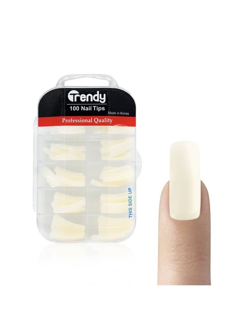 تريندي أطراف أظافر صناعية عصرية 100 قطعة (لون طبيعي)