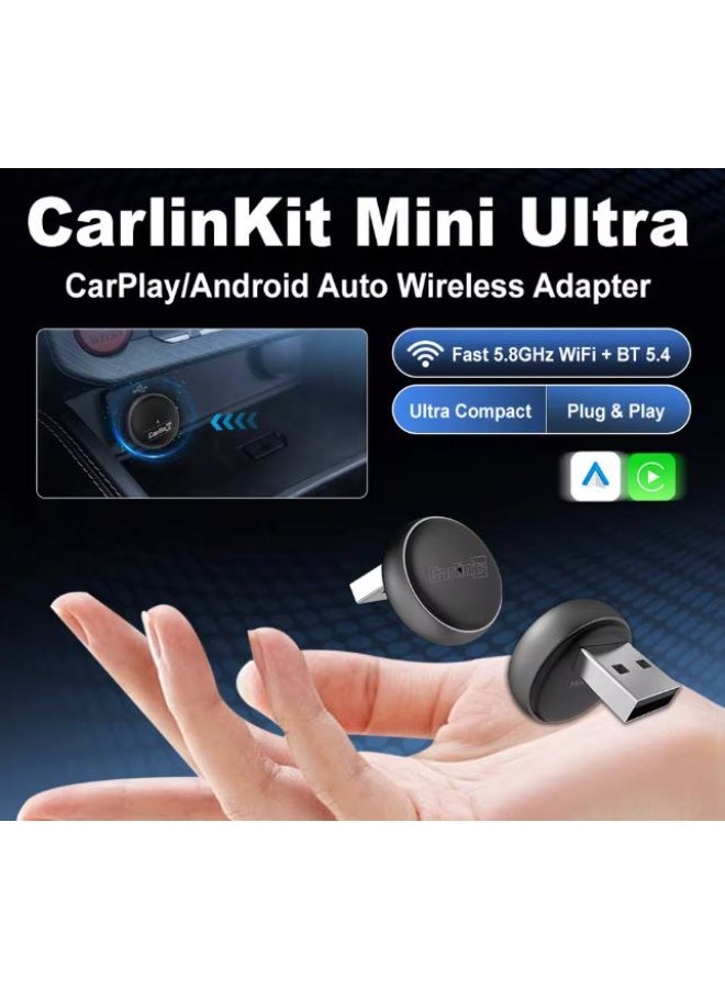 كار لينكيت محول كارلينكت ميني الترا لاسلكي لترقية نظام المعلومات والترفيه في السيارة BT 5.4GHz Wifi 5.8GHz OTA Upgrade - Image 2
