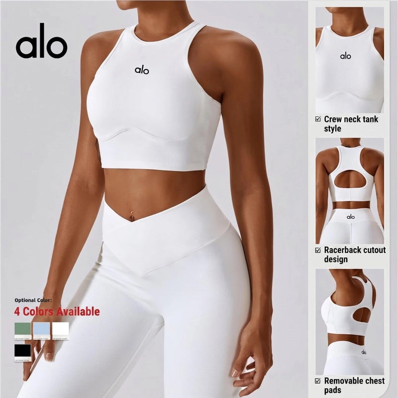 Alo Yoga High-Strength Yoga Vest with Hollow Design for Running and Sports - Image 3