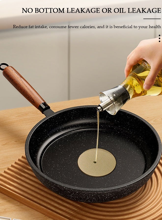 DUNISO Ceramic Lightweight Frying Pan Skillet Thickened Bottom,28cm Healthy Non-Stick 0 Fluorine Washable Coating Pans with Heat-Resistant Hanging Handle Thickened Glass Lid,Durable Wear and High Temperature Resistance Omelette Pan Compatible with All Stovetops,Ideal Frying, Cooking, Sauteing - Image 4