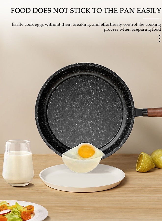 DUNISO Ceramic Lightweight Frying Pan Skillet Thickened Bottom,28cm Healthy Non-Stick 0 Fluorine Washable Coating Pans with Heat-Resistant Hanging Handle Thickened Glass Lid,Durable Wear and High Temperature Resistance Omelette Pan Compatible with All Stovetops,Ideal Frying, Cooking, Sauteing - Image 5