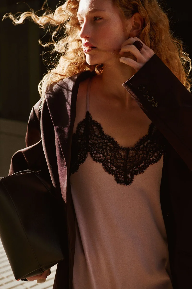 H&M  Lace-trimmed strappy dress for Women | Best Price UAE