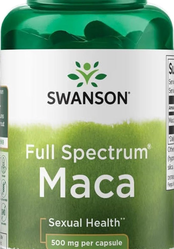 Swanson Full Spectrum Maca 500 mg - 100 Vegan Capsules - Image 1