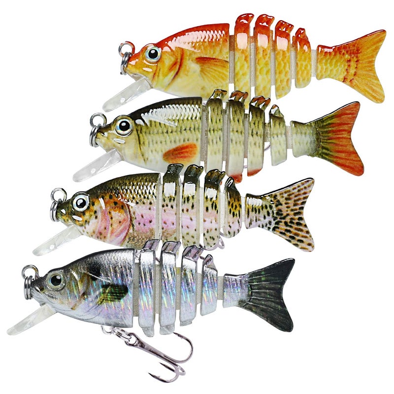 TRUSCEND Easy Catch Swimmax, Magic Noisy Turbulent Wiggling and Vibrating Actions for More Bites, Segmented Swimbait Jointed by Dyneema Strongest Fiber, Lifelike Fishing Lures for Relax Family Fishing - Image 1