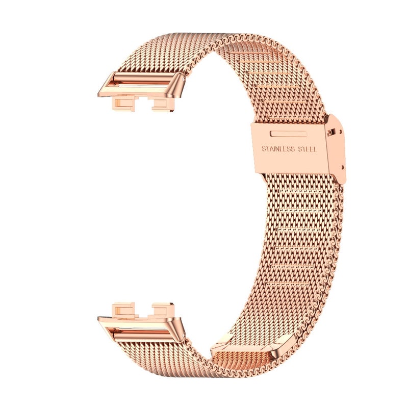 erorex For Huawei Band 8 / 9 / 10 Milan Buckle Stainless Steel Watch Band(Rose Gold) - Image 2