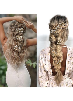La Jolie Jasmin 6 Pieces Bride Hair Pins Rhinestones Gold Hair Accessories for Women Crystal Wedding Hair Piece for Bride Women Girls Bridesmaids (Gold)  - Image 5