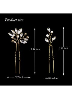 La Jolie Jasmin 6 Pieces Bride Hair Pins Rhinestones Gold Hair Accessories for Women Crystal Wedding Hair Piece for Bride Women Girls Bridesmaids (Gold)  - Image 4