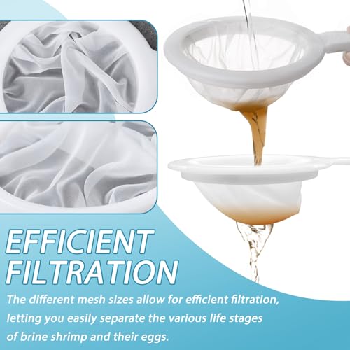 Niuohoy Baby Brine Shrimp Net Sieve 80, 120, 200 Mesh kit with 3 Hooks, 3 Pipettes and 5 Storage Tubes for Brine Shrimp Hatchery Filter Fry Eggs and Hatching Baby Fish Separator (14pcs Parts) - Image 5