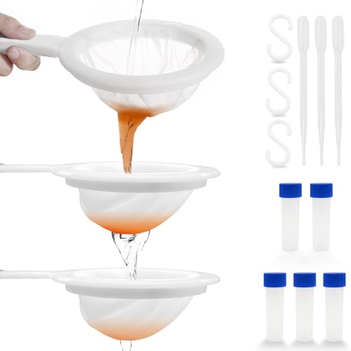 Niuohoy Baby Brine Shrimp Net Sieve 80, 120, 200 Mesh kit with 3 Hooks, 3 Pipettes and 5 Storage Tubes for Brine Shrimp Hatchery Filter Fry Eggs and Hatching Baby Fish Separator (14pcs Parts) - Image 1