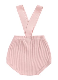 KIDS TALES Summer Cotton V Overalls For Casual Baby Shorts Pink  - Image 2
