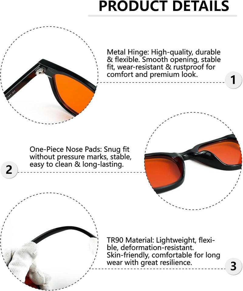 Blue Light Blocking Glasses for Men Women 100 UV Protection Computer Games TVs Mobile Phones Screens Sleep Aid Glasses - Image 2