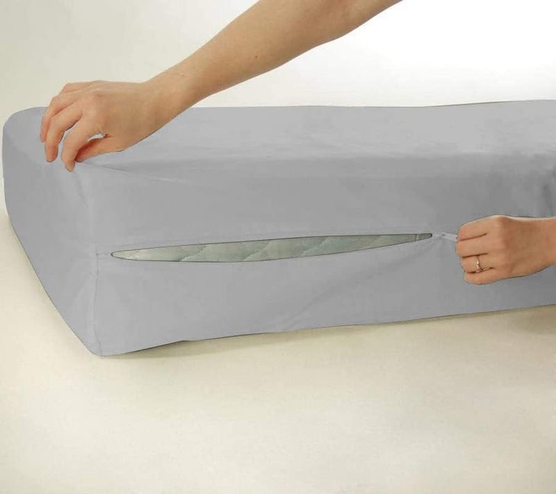 Edenwald Waterproof Mattress Protector Queen Size 72x66x6 Depth, Grey, Zipper Encasement With Zip Chain, Protection Against Kid's Urine - Image 2