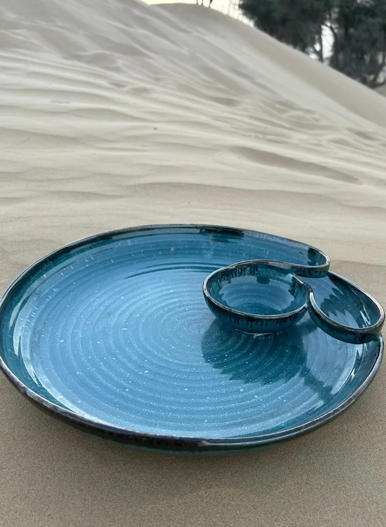 Tohfa Luxe TohfaLuxe Maviya Handmade Chip & Dip Platter - Large