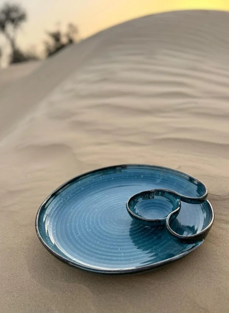 Tohfa Luxe TohfaLuxe Maviya Handmade Chip & Dip Platter - Large