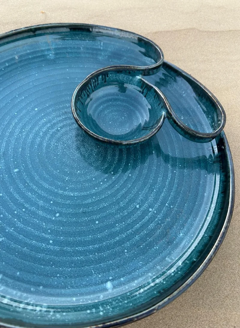 Tohfa Luxe TohfaLuxe Maviya Handmade Chip & Dip Platter - Large