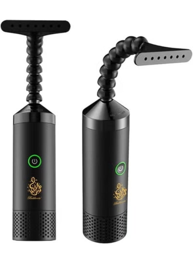 ELTRAZONE X031 Portable Electric Bakhoor Burner, Rechargeable Wireless Incense Burner with Adjustable Head, Black - Image 1
