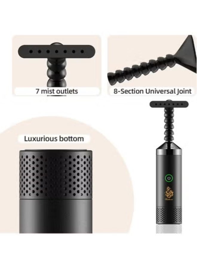 ELTRAZONE X031 Portable Electric Bakhoor Burner, Rechargeable Wireless Incense Burner with Adjustable Head, Black - Image 3