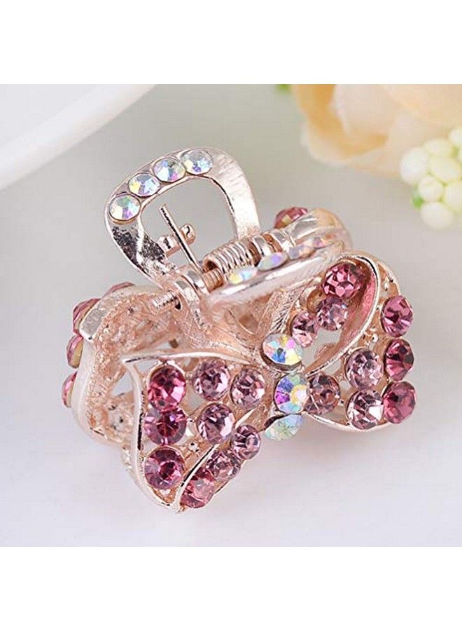 Lurrose 6Pcs Rhinestone Small Jaw Claw Pearl Hair Clip Metal Crystal Bow Butterfly Mini Claw Clamps Barrettes For Baby Girls Women - Image 4
