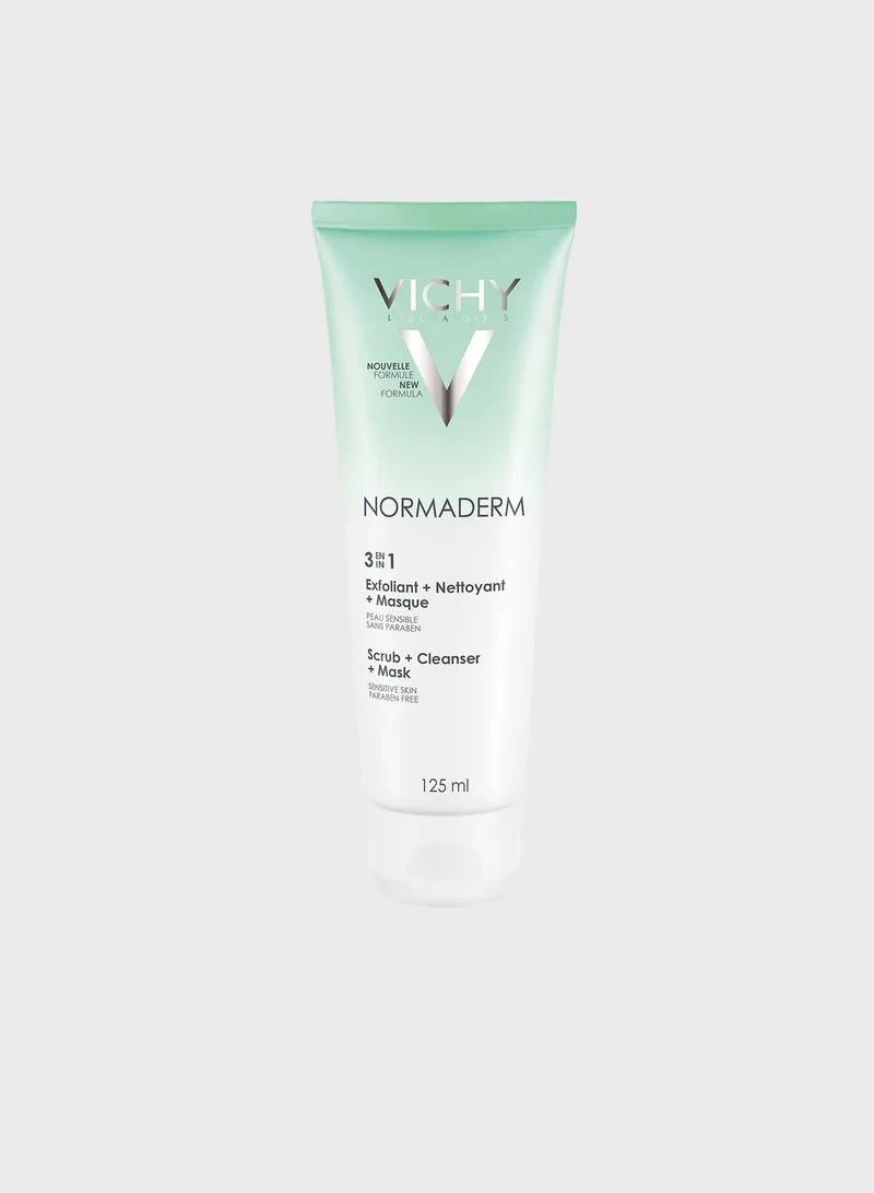 VICHY Vichy Normaderm 3 in 1 Cleanser, Scrub & Mask for Oily/Acne Skin with salicylic & glycolic acid 125ml