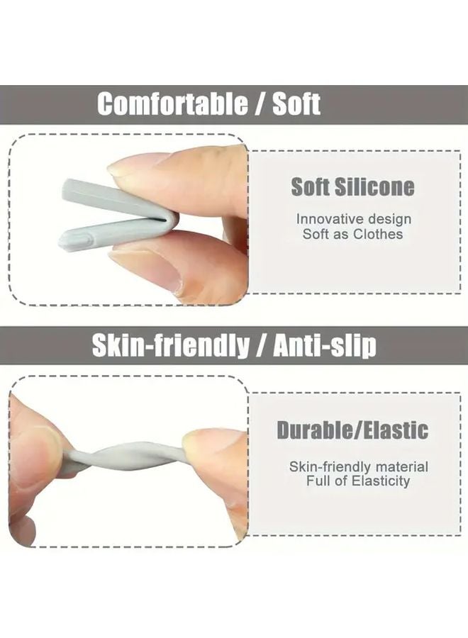 Grey Silicone Eyeglass Ear Clips 2pcs Non Slip Comfortable Temple Tips - Image 5