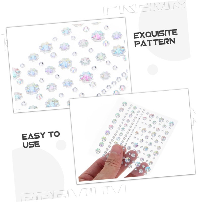 10Sheets Self Adhesive Face Makeup Rhinestones Stickers of Ab Gems for Multi Use Face Decor Nail Art and DIY Craft Projects for Parties and Festivals - Image 3
