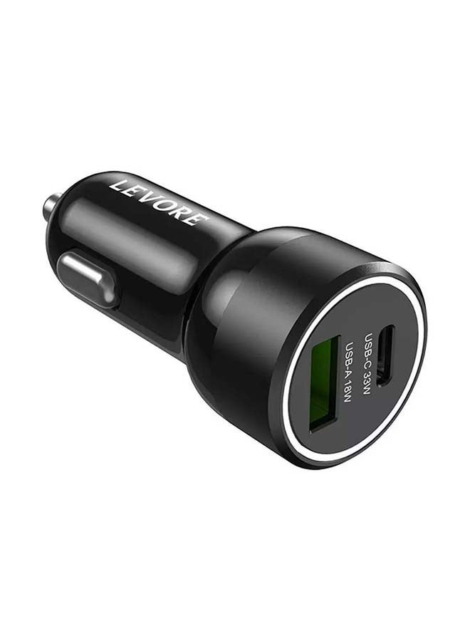 LEVORE Car Charger 51W - Black - Image 1