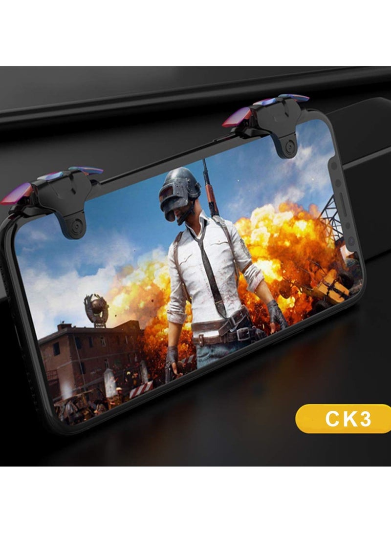 مشغلات الهاتف المحمول، وحدة تحكم ألعاب الهاتف المحمول، مشغل ألعاب PUBG/Fortnite/Call of Duty، عصا تحكم حساسة لإطلاق النار، مشغل التصويب والإطلاق لأجهزة iPhone وAndroid (زوج واحد من وحدات التحكم وزوج - Image 5