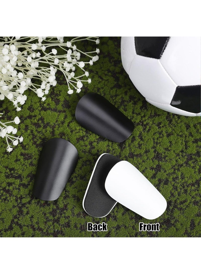 UANIQ Mini Soccer Shin Guards, Lightweight Shin Pads for Kids Youth and Adults, Extra Small Comfortable Shin Guard for Football, 4pcs, Black and White - Image 4