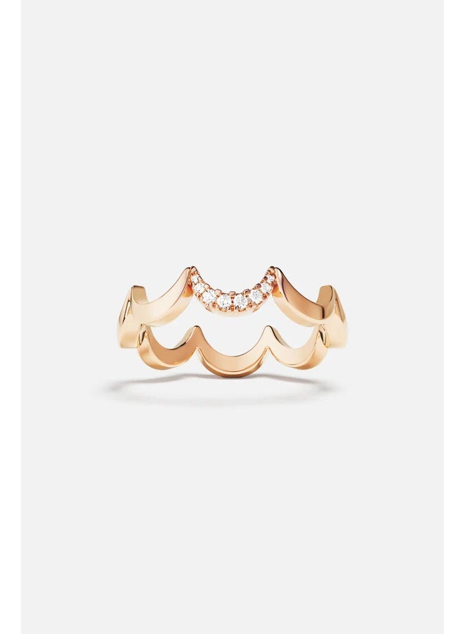 موناكو خاتم ذهبي وردي متموج - Image 2