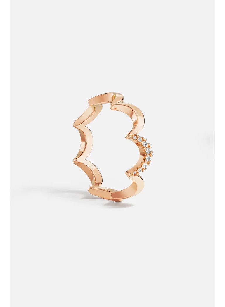 موناكو خاتم ذهبي وردي متموج - Image 1