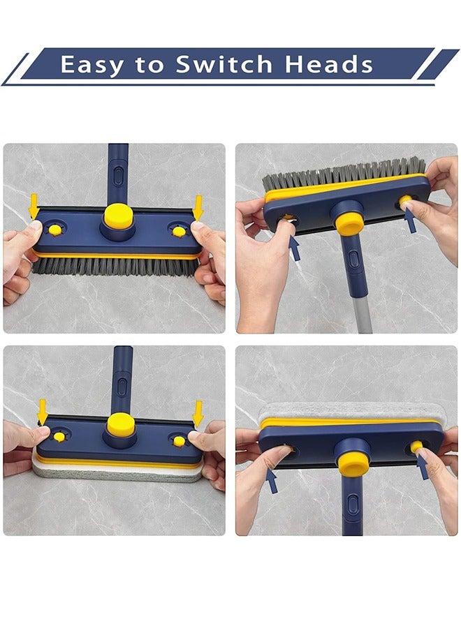 جارلو حوض الاستحمام بلاط السيراميك فرشاة تنظيف 3 في 1 دش فرشاة ، 118cm مقبض طويل الكلمة الأنظف ، مكشطة لتنظيف حوض الاستحمام ، حمام ، بالوعة ، الطابق ، الجدار ، الزجاج ، تراس ، المرآب  - Image 3