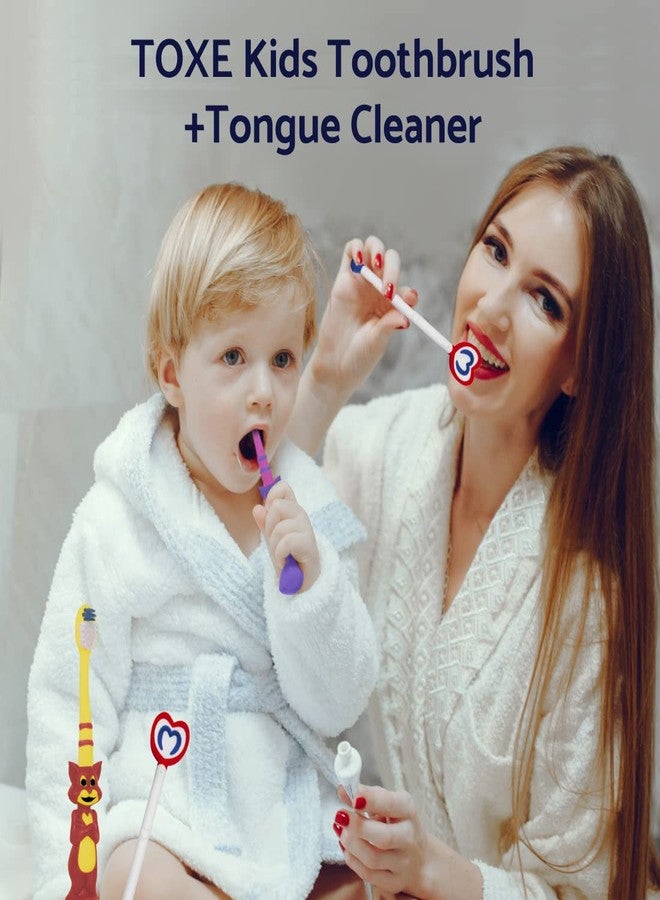 Buddsbuddy TOXE Kids Toothbrush + Tongue Cleaner, Multicolor (Combo of 5) - Image 5