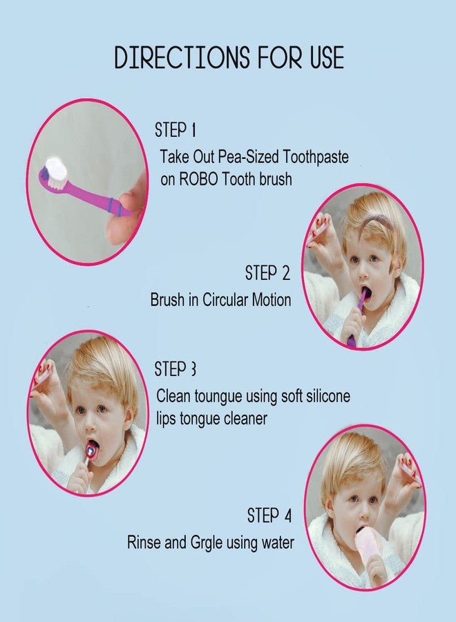 Buddsbuddy TOXE Kids Toothbrush + Tongue Cleaner, Multicolor (Combo of 5) - Image 4