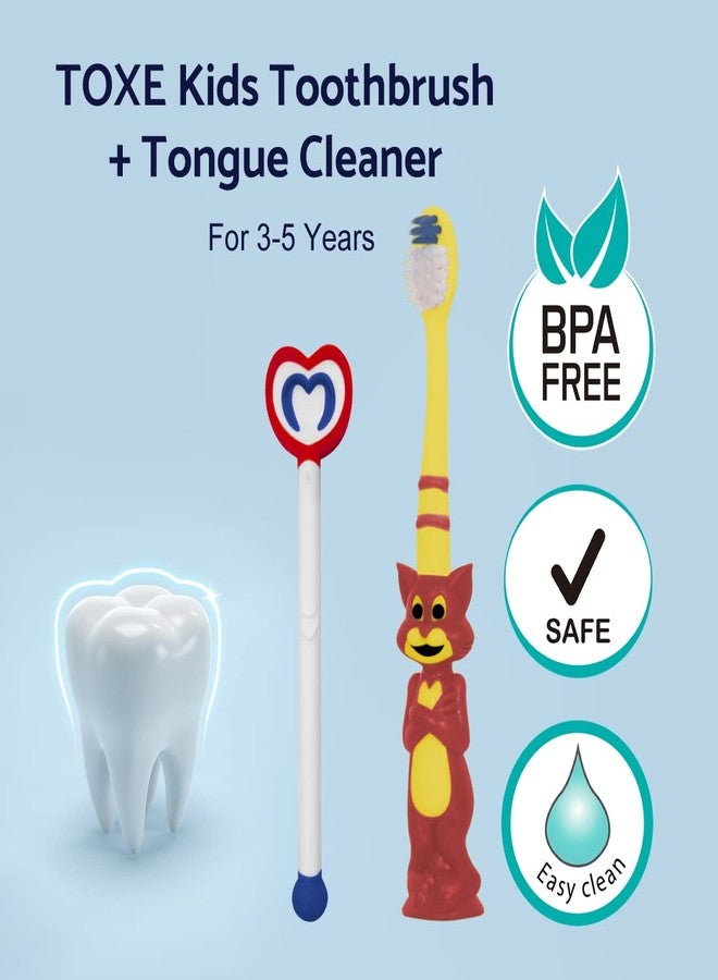 Buddsbuddy TOXE Kids Toothbrush + Tongue Cleaner, Multicolor (Combo of 5) - Image 3
