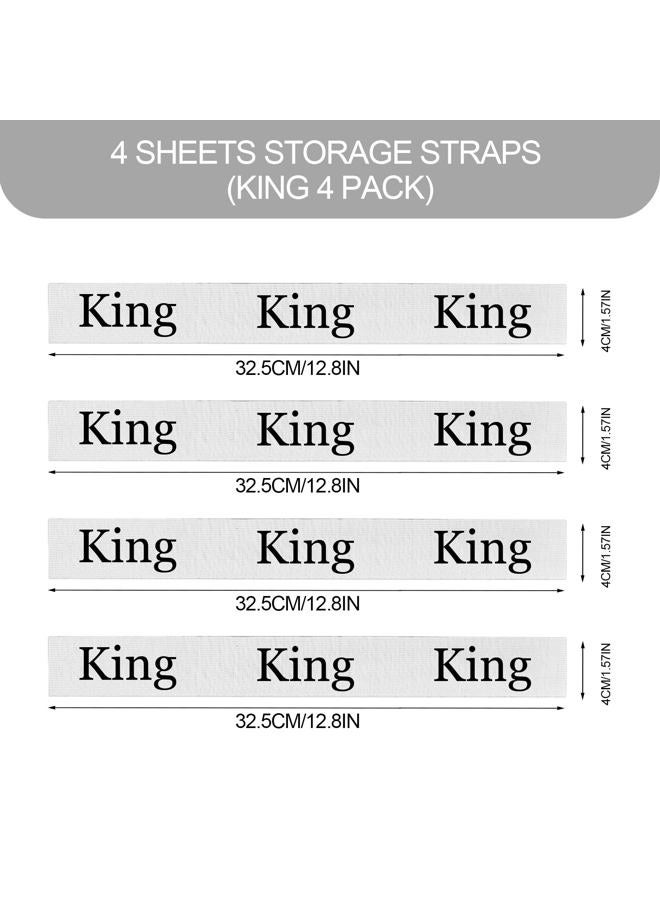 SAVITA 4pcs Bed Sheet Organizer Bands, Bed Sheet Organizer Elastic Bands for Sheet Sets Pillowcases Bedding Sheet Straps for Organizing Closet Wardrobe Storage Bedroom Laundry Dormitory (King) - Image 2