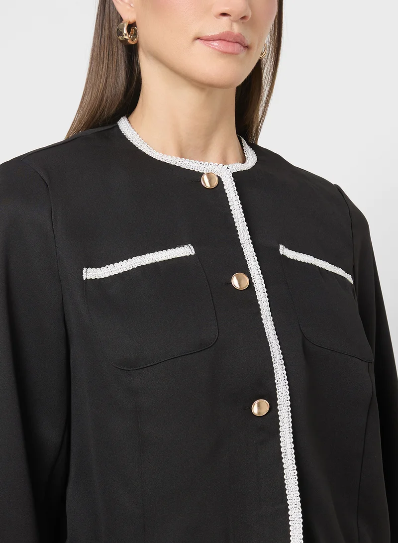 ELLA Tweed Button Down Jacket