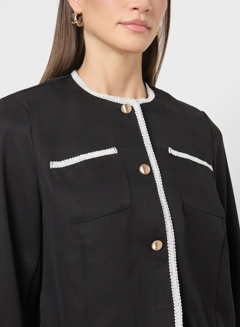 ELLA Tweed Button Down Jacket - Image 3