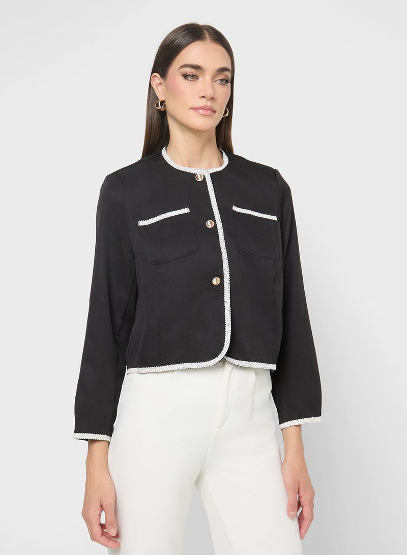 ELLA Tweed Button Down Jacket - Image 1