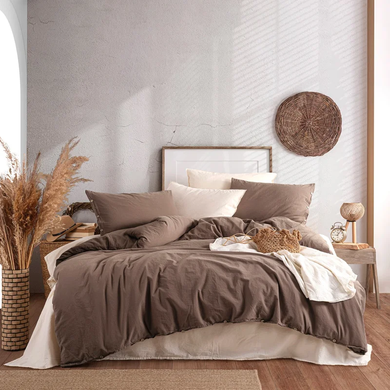 Macas Home Olivy Cotton Washed Double Duvet Cover Set